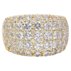 Vintage 18k Yellow Gold 3.38ctw Pave Dome Ring