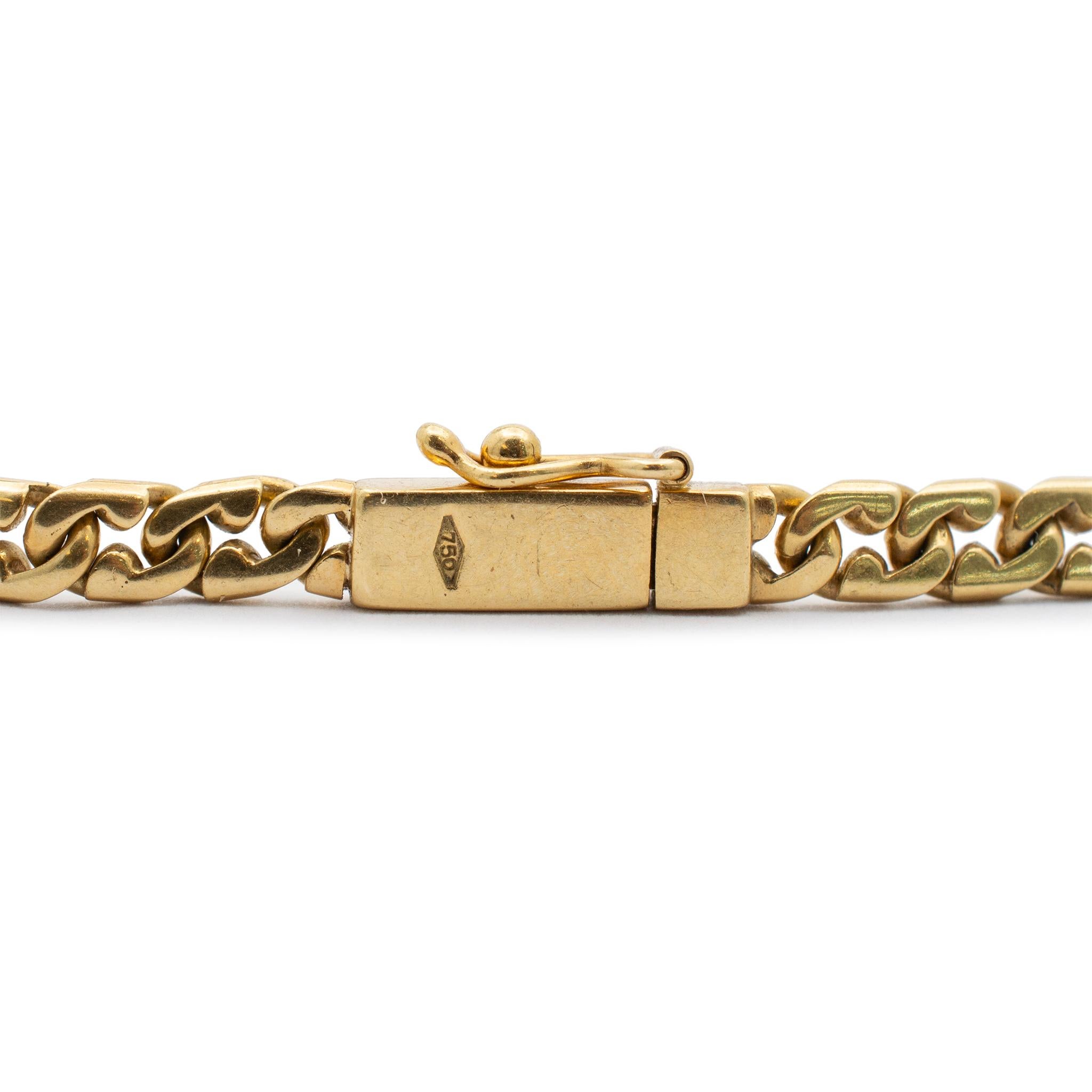 Vintage 18K Gelbgold Ancient Coin Halo Diamond Razor Link Anhänger Halskette im Angebot 1