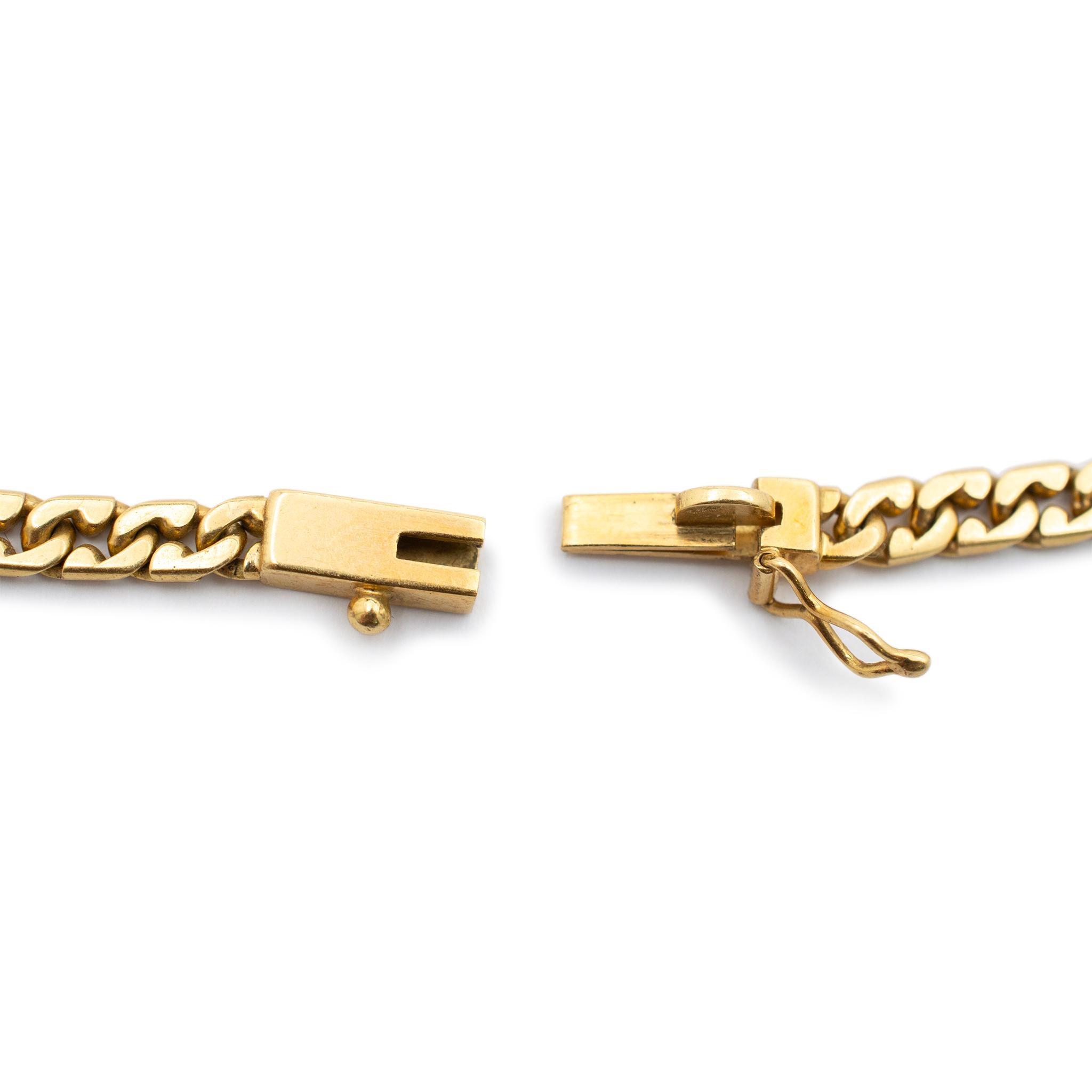 Vintage 18K Gelbgold Ancient Coin Halo Diamond Razor Link Anhänger Halskette im Angebot 2