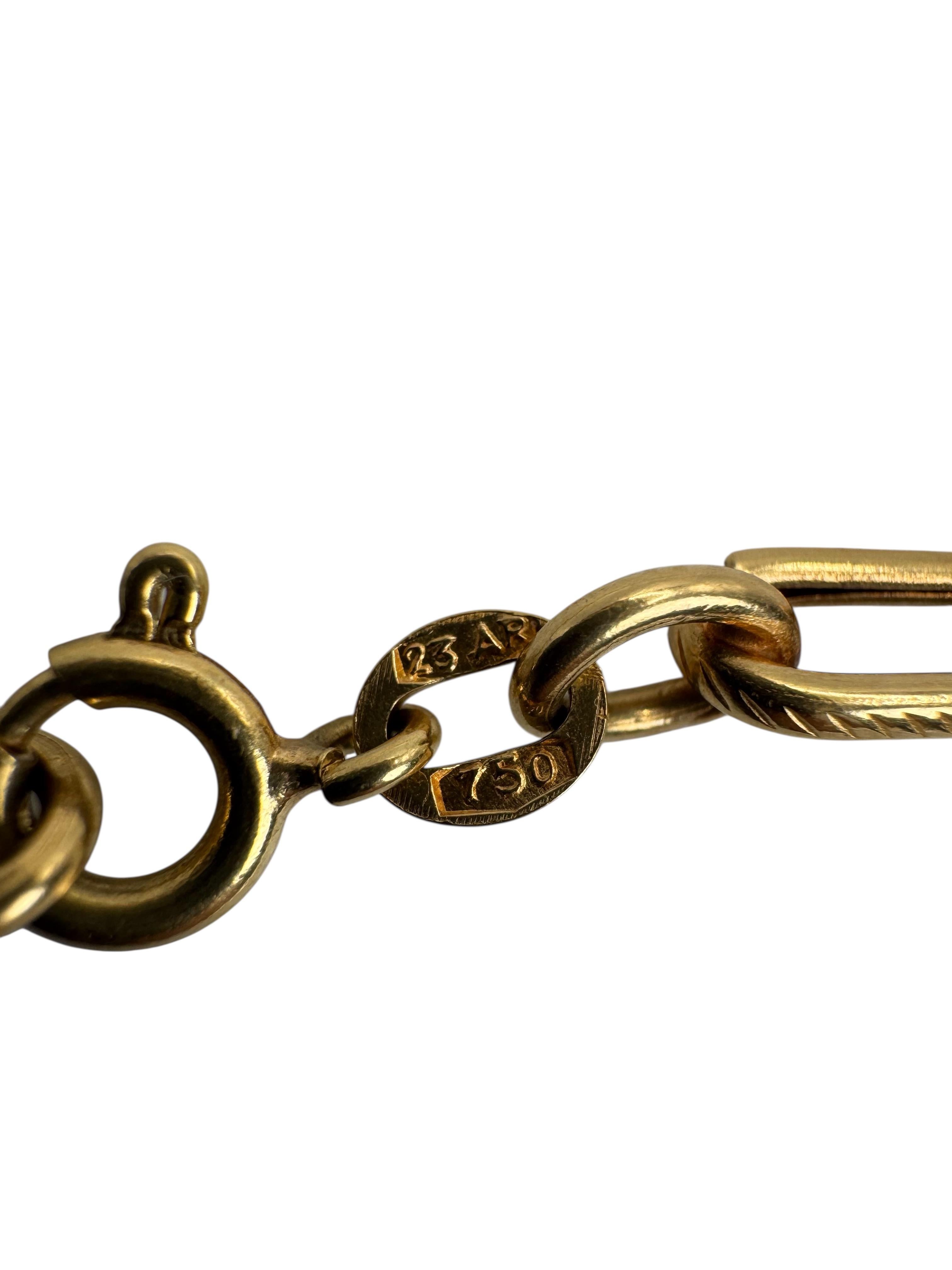Collana vintage in oro giallo 18 carati e platino con diamante in vendita 2