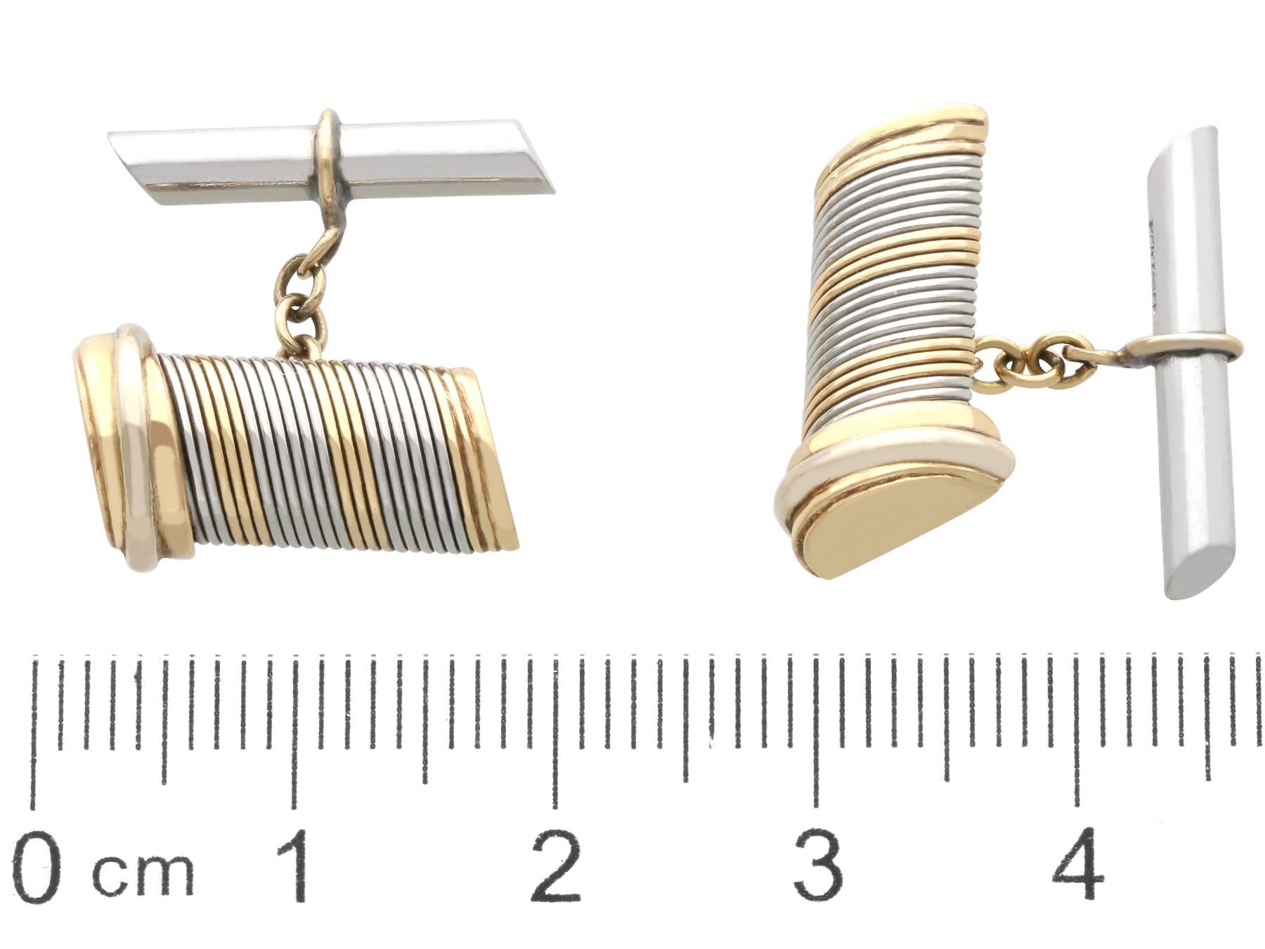 Vintage 18k Yellow Gold and Steel Cufflinks by Cartier Circa 1980 For Sale 5