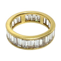 Vintage 18K Gelbgold Baguetteschliff Diamant Eternity Band