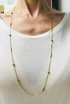 Vintage 18k Yellow Gold Ball Box Chain Necklace