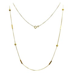 Chaîne collier vintage boule boîte en or jaune 18 carats