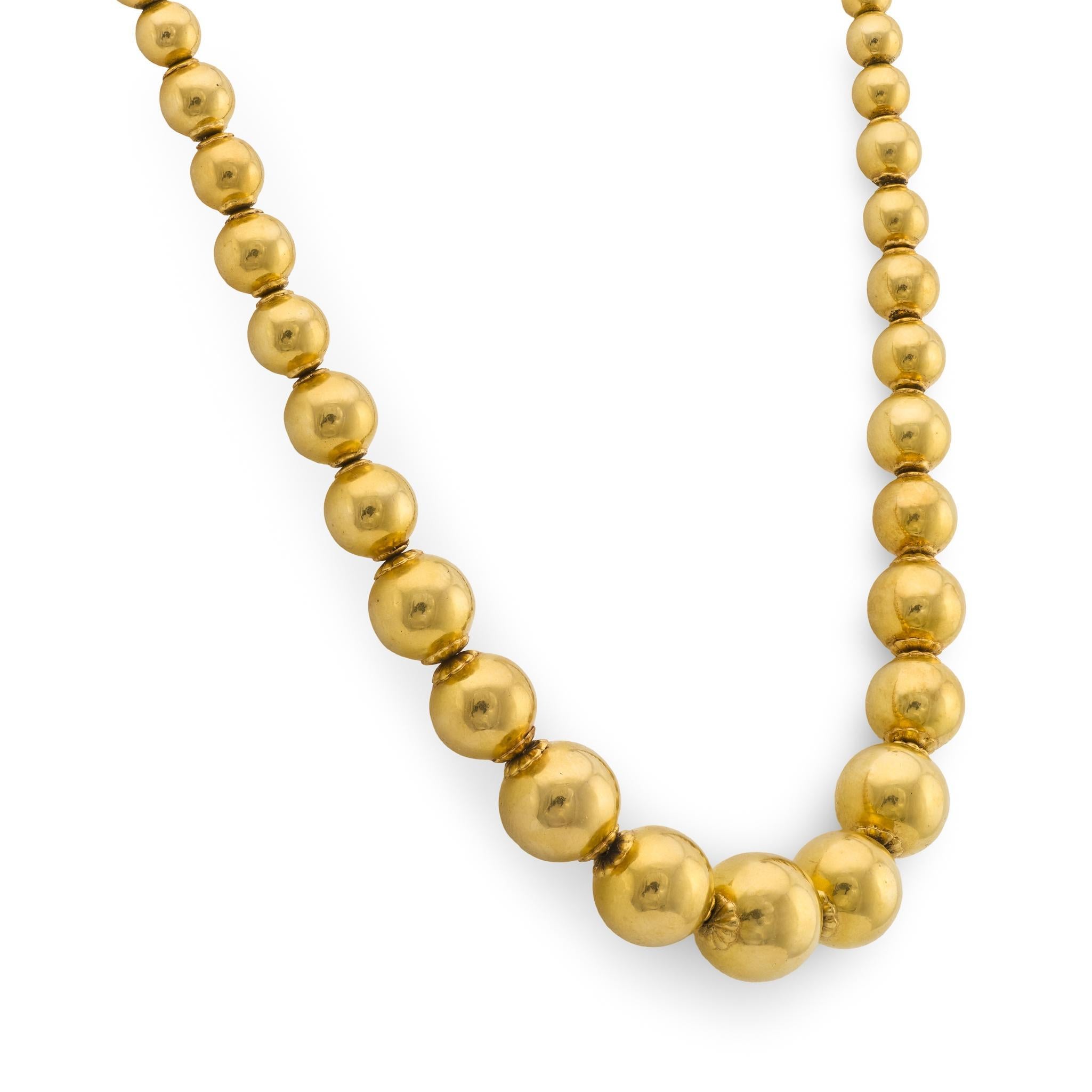 Moderno Collana di perline in oro giallo 18 carati vintage in vendita
