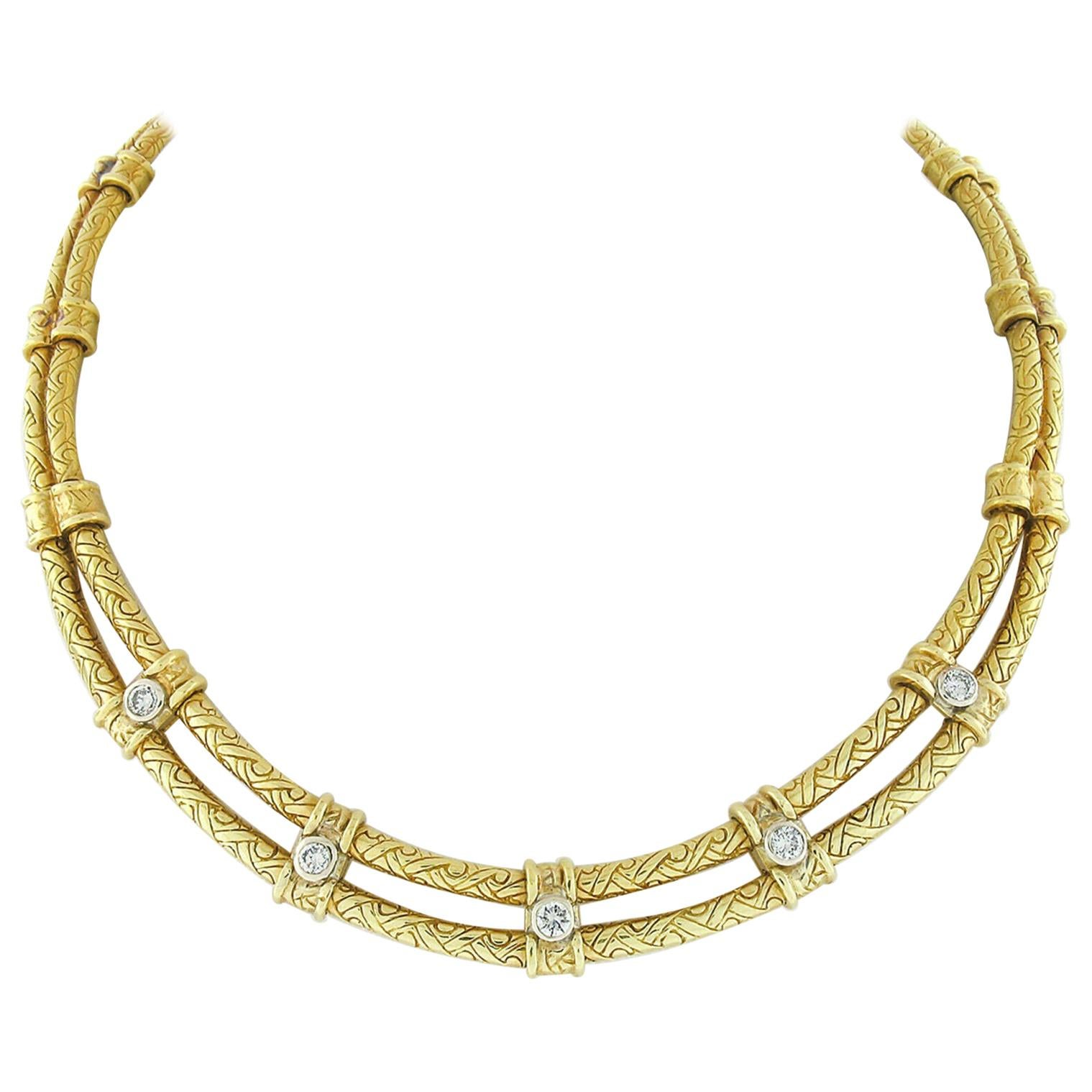 Gianni Versace Style 1990s Gold + Black Medusa Lion Head Vintage Choker