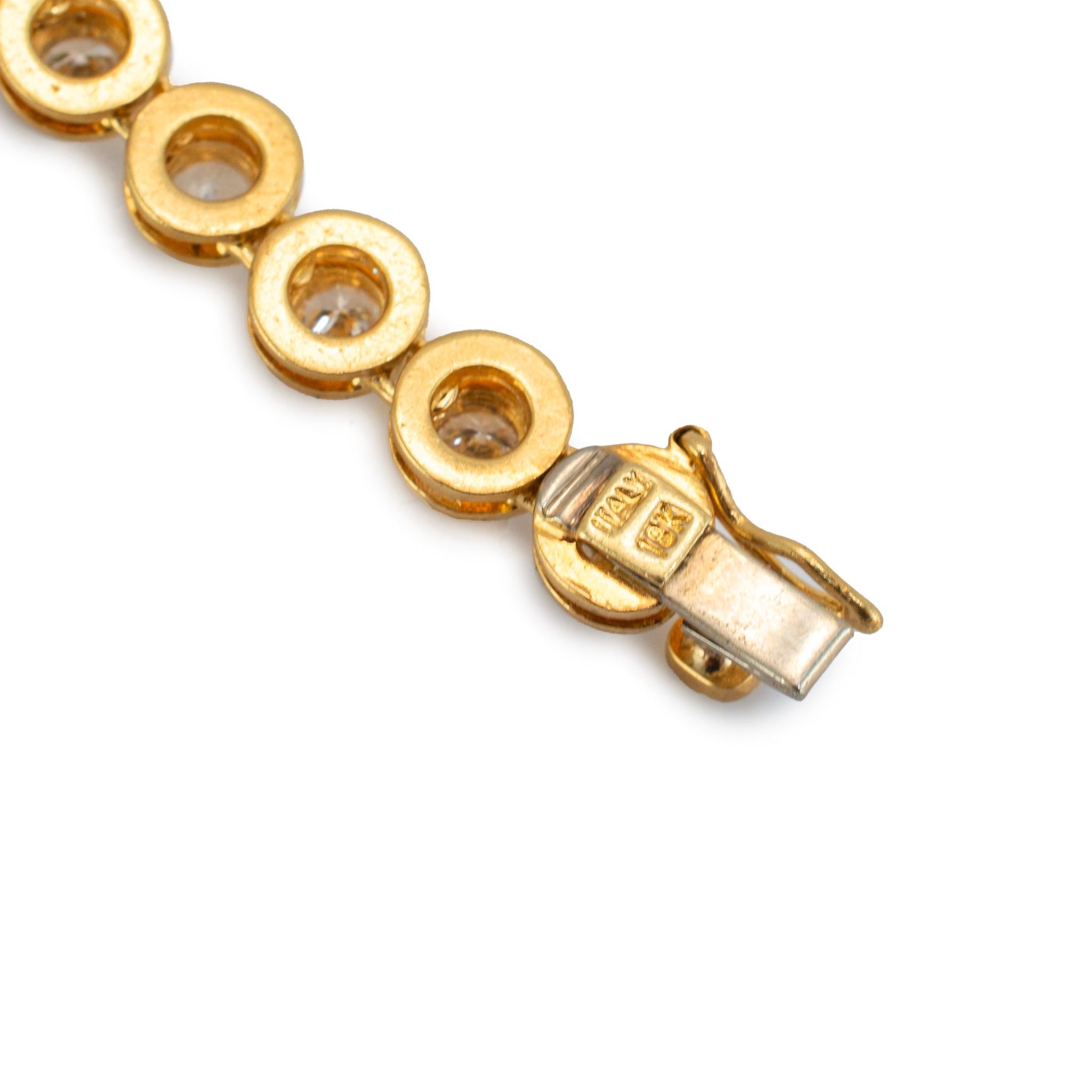De las mujeres Collar de eslabones vintage de oro amarillo de 18 quilates con bisel y diamantes de 14,57 ct en venta