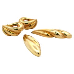 Vintage 18K Yellow Gold Bold Dangling Earrings 2.96 Inch 43.49 Grams
