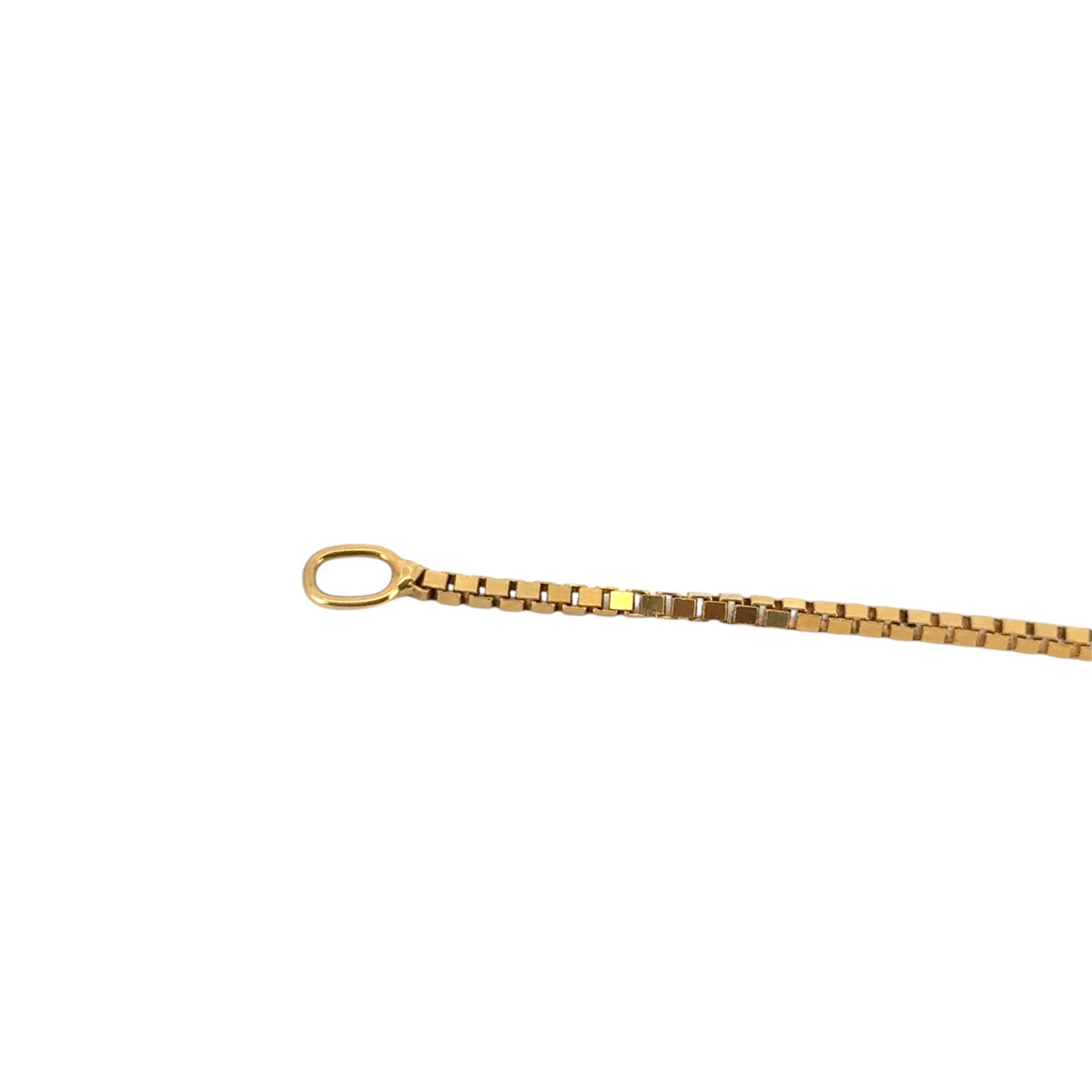 Collana a catena a scatola in oro giallo 18k vintage in vendita 5