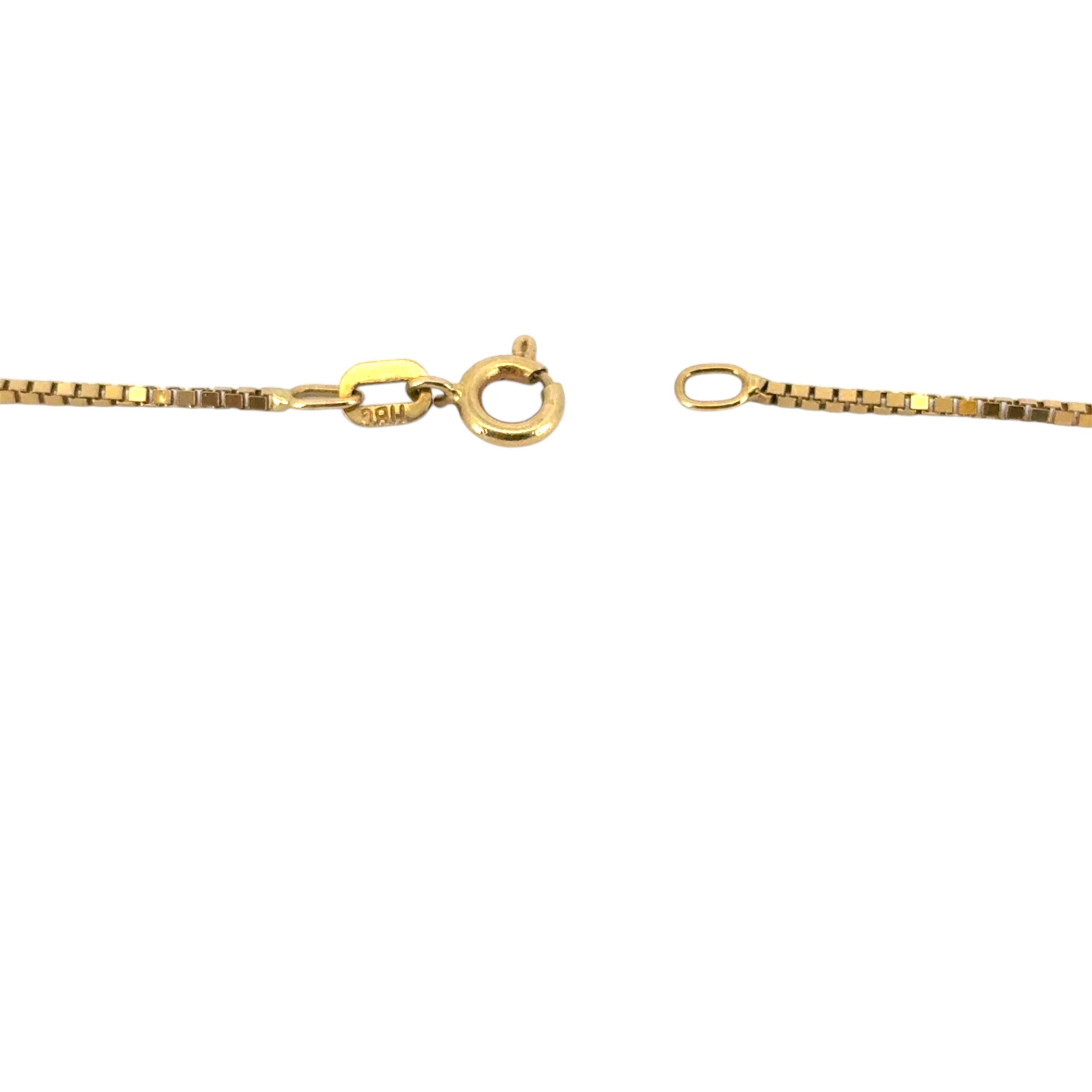 Collana a catena a scatola in oro giallo 18k vintage in vendita 6