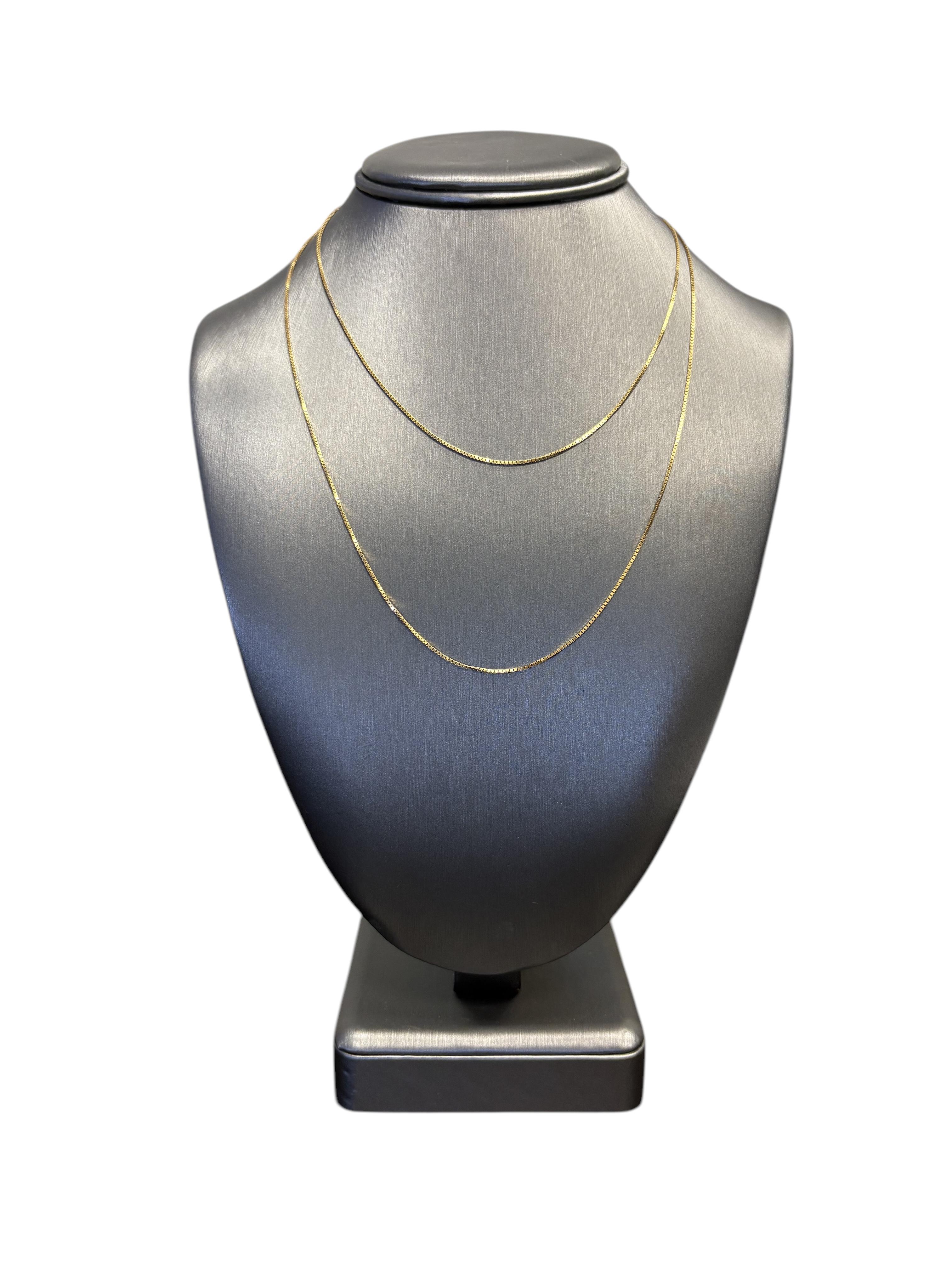 Collana a catena a scatola in oro giallo 18k vintage in vendita 7