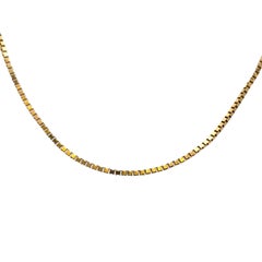 Vintage 18k Yellow Gold Box Chain Necklace