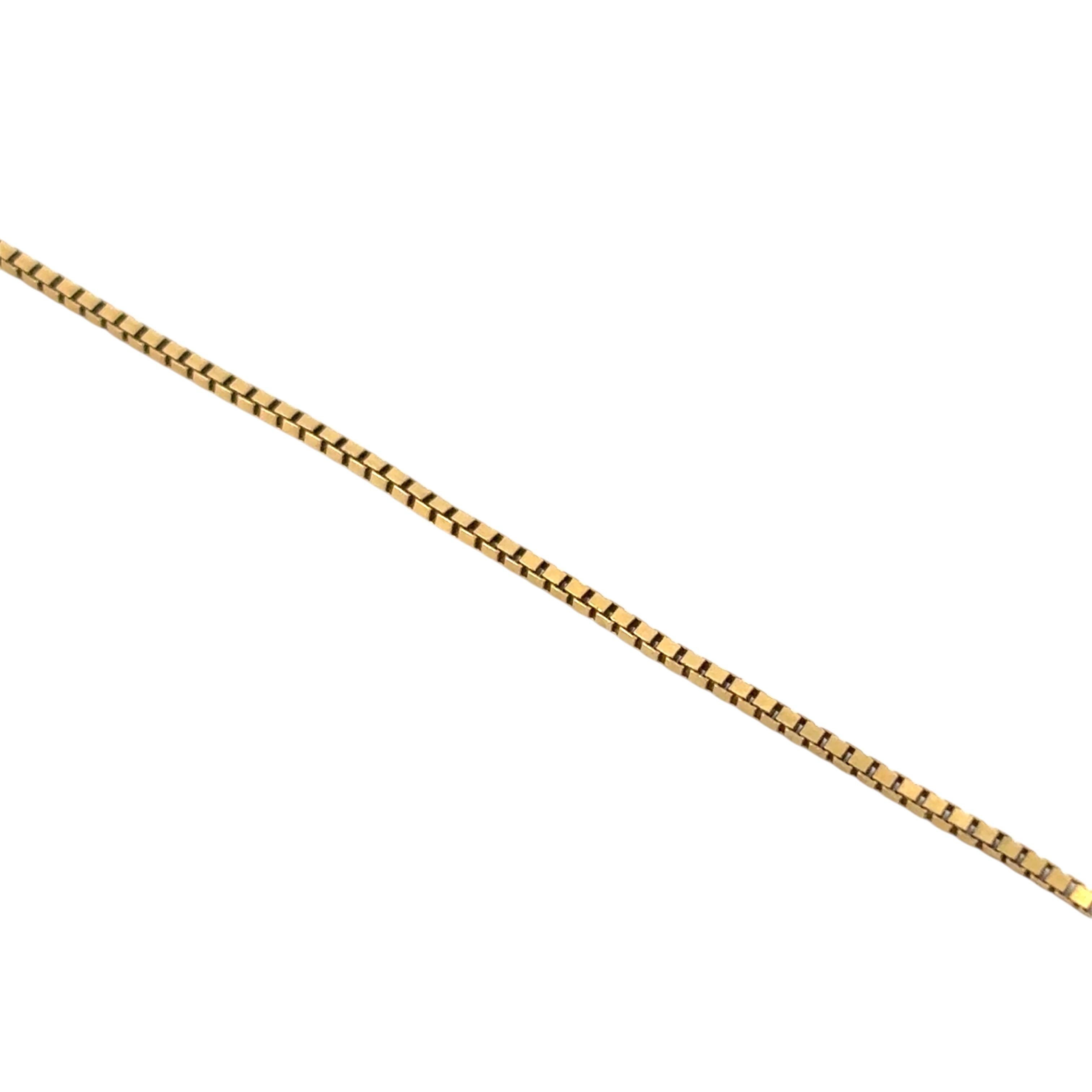 Collana a catena a scatola in oro giallo 18k vintage in vendita 2