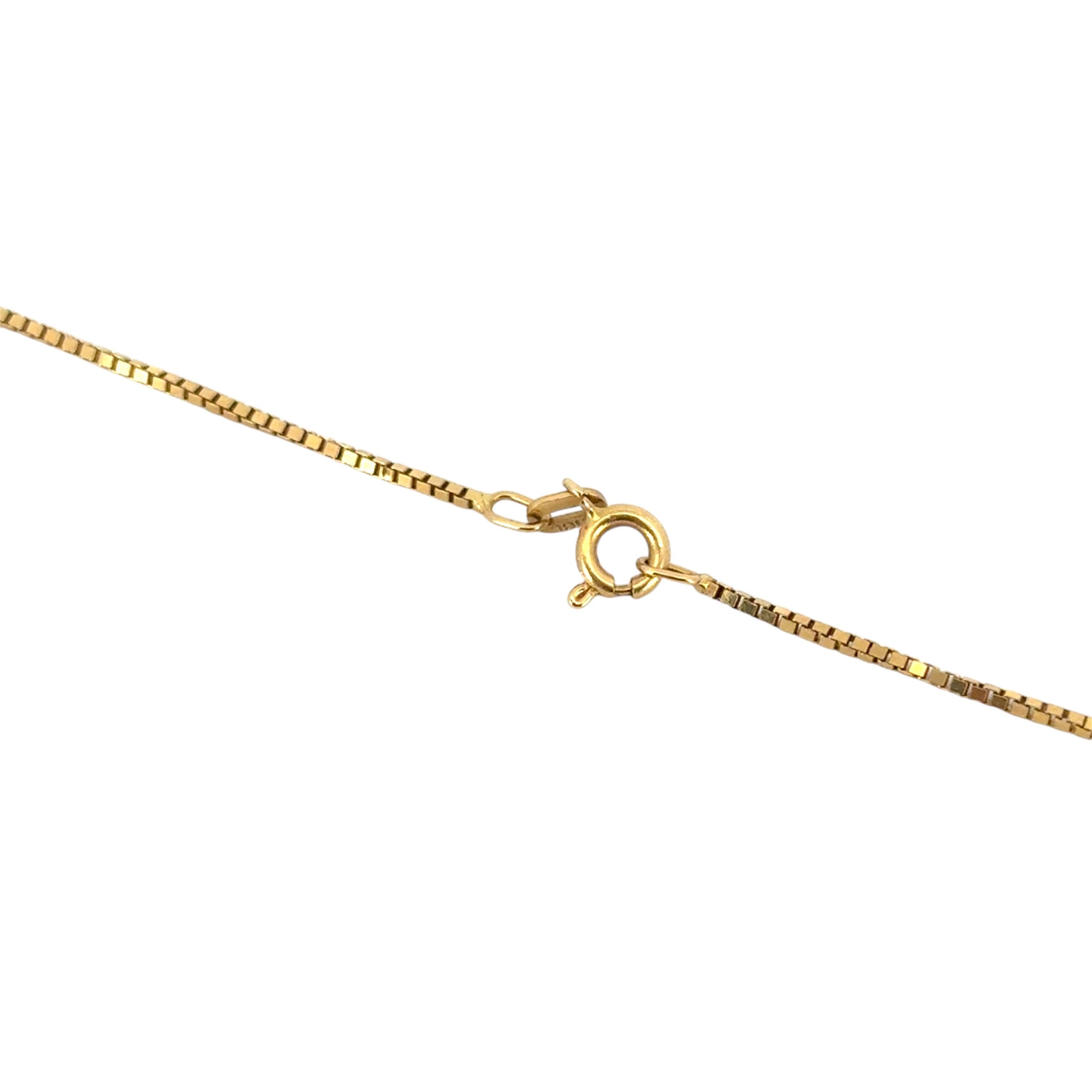 Collana a catena a scatola in oro giallo 18k vintage in vendita 3