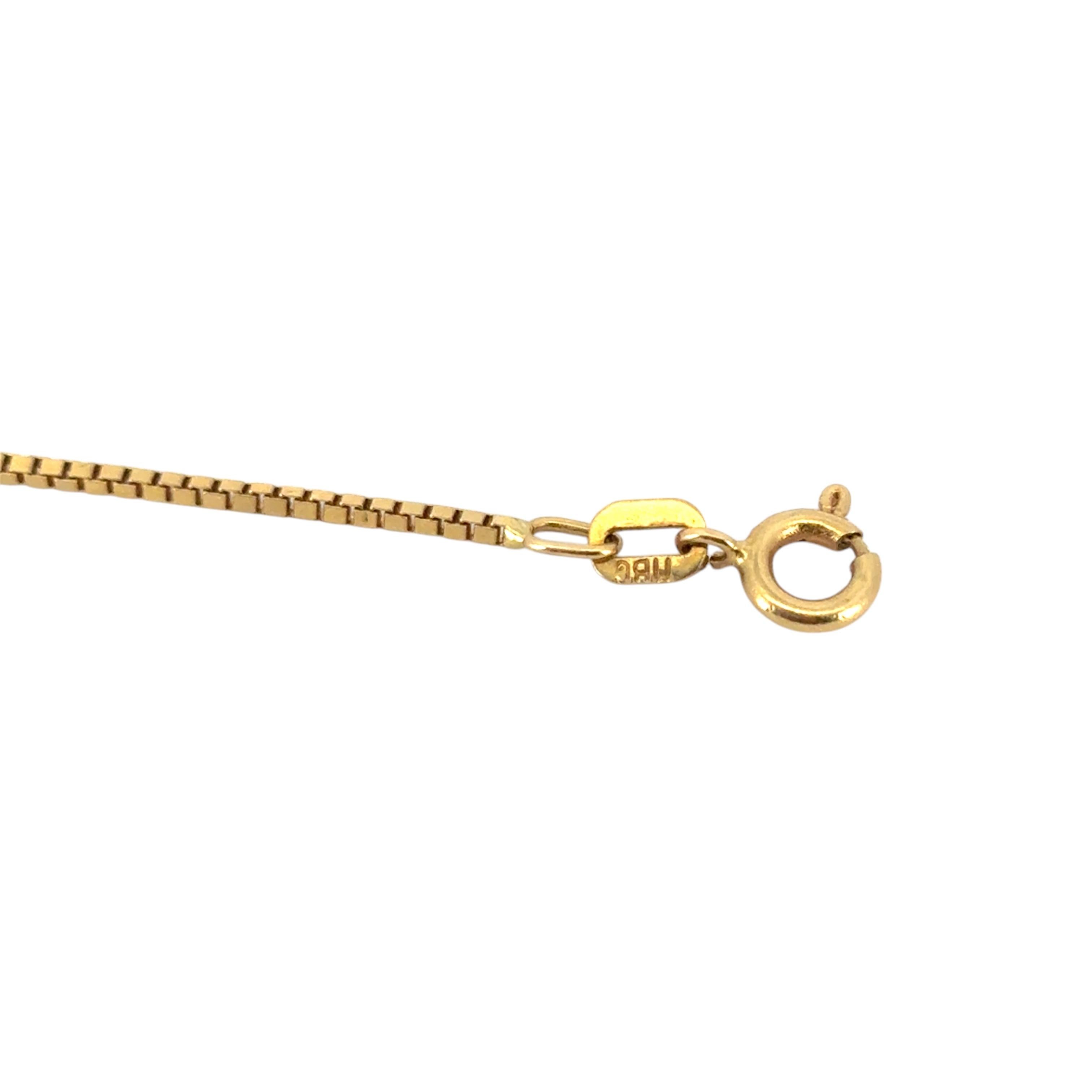 Collana a catena a scatola in oro giallo 18k vintage in vendita 4