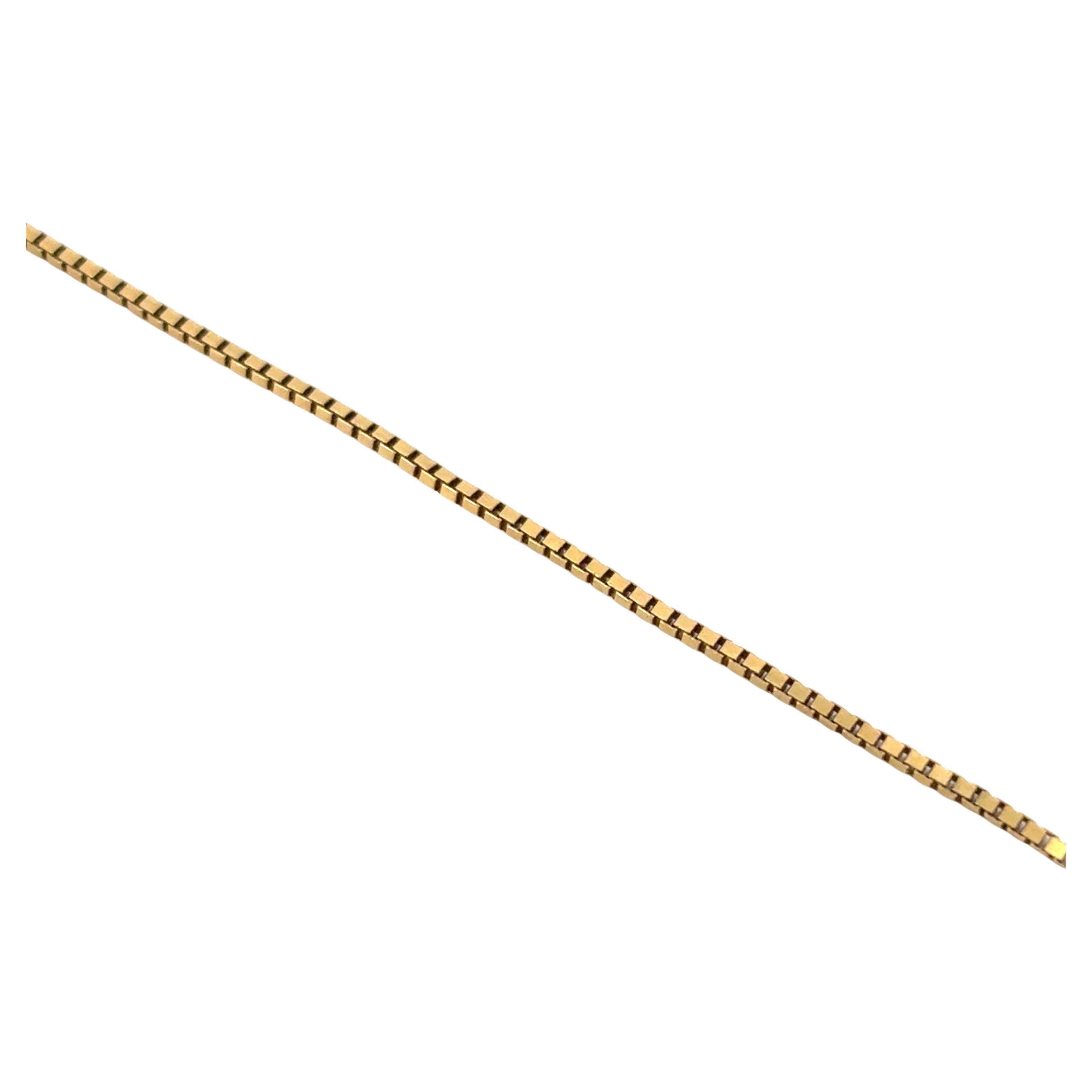 Collana a catena a scatola in oro giallo 18k vintage