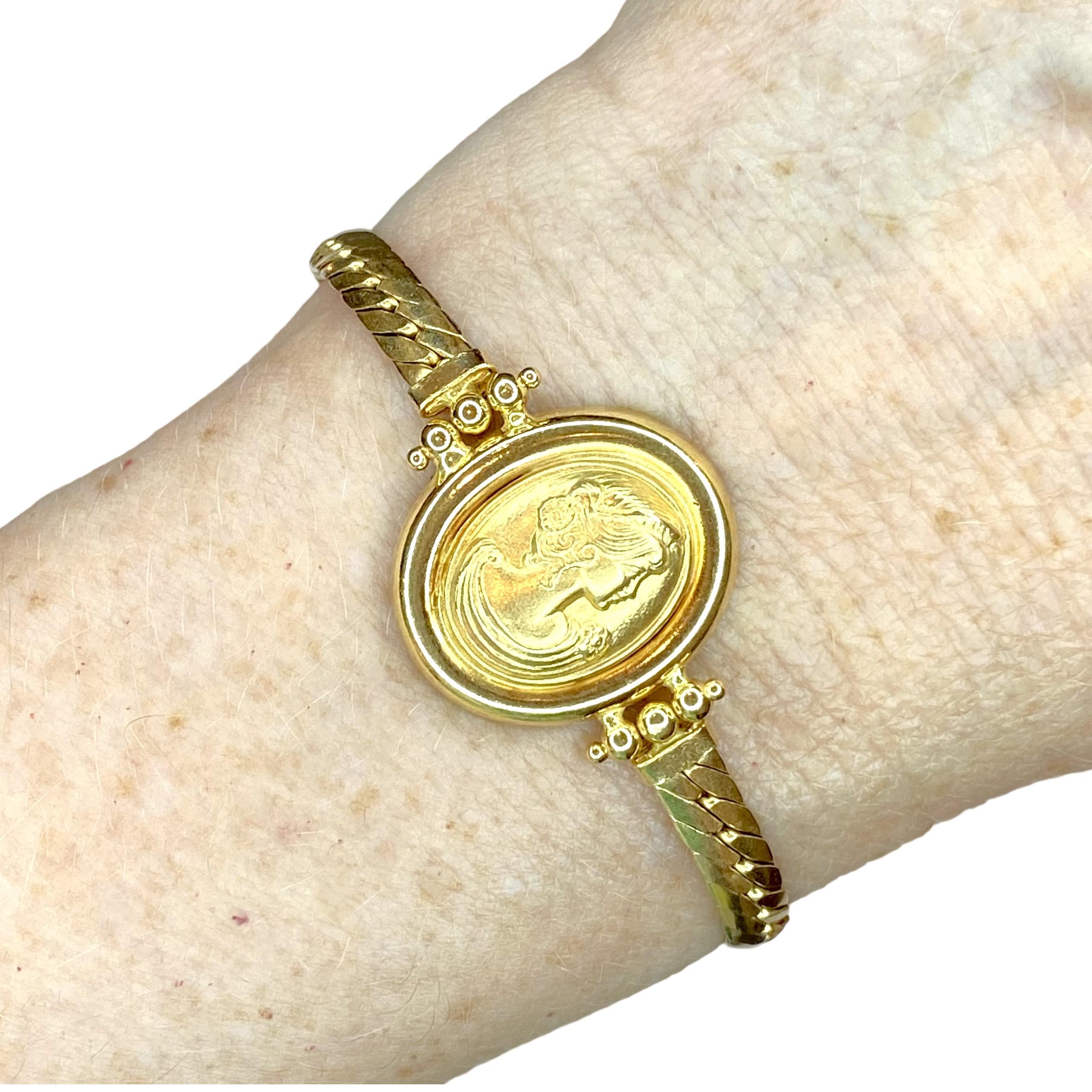 Vintage 18K Yellow Gold Cameo Bracelet 3
