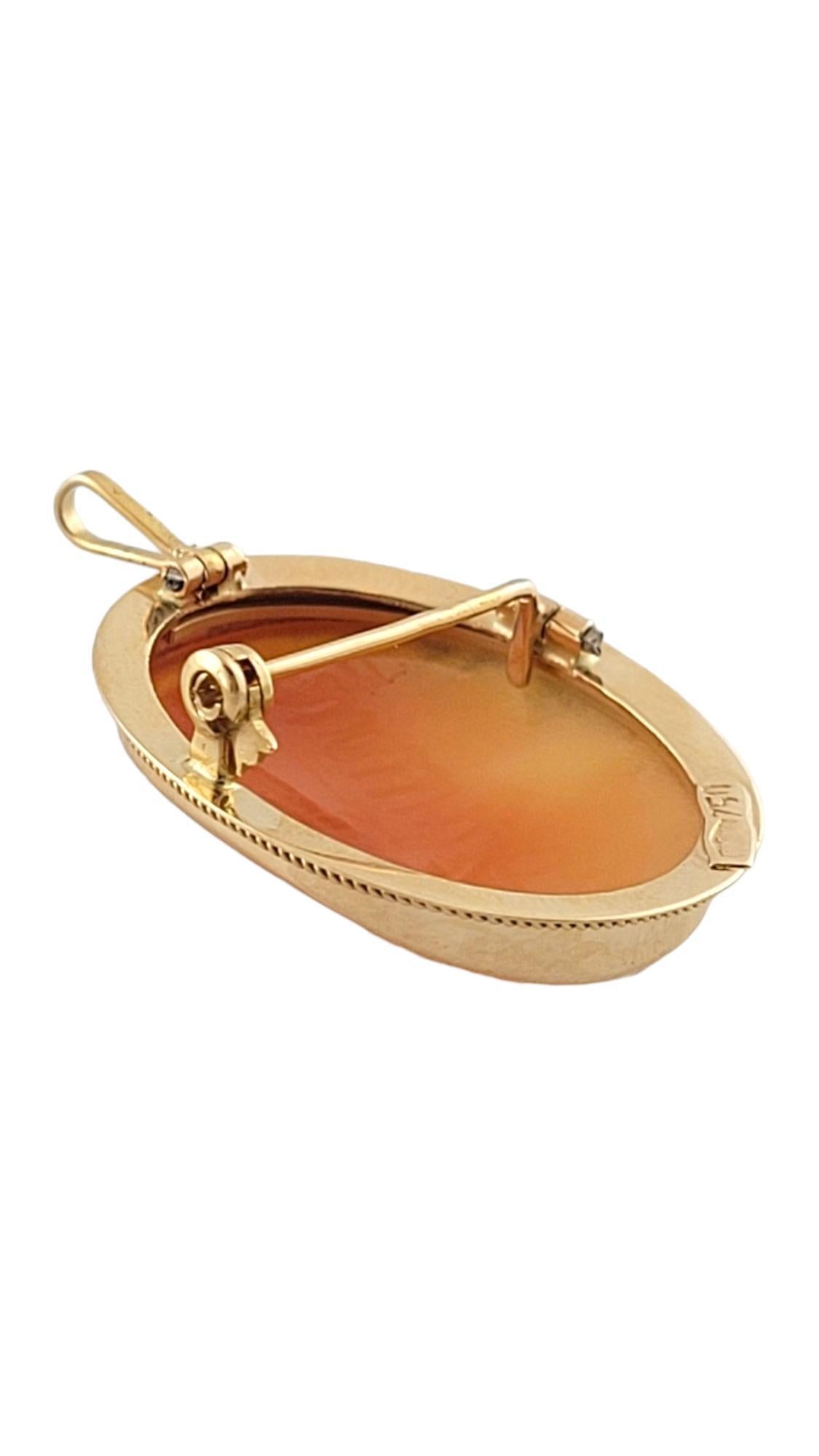 18 Karat Gelbgold Kamee-Anhänger/Brosche #17373, Vintage Damen