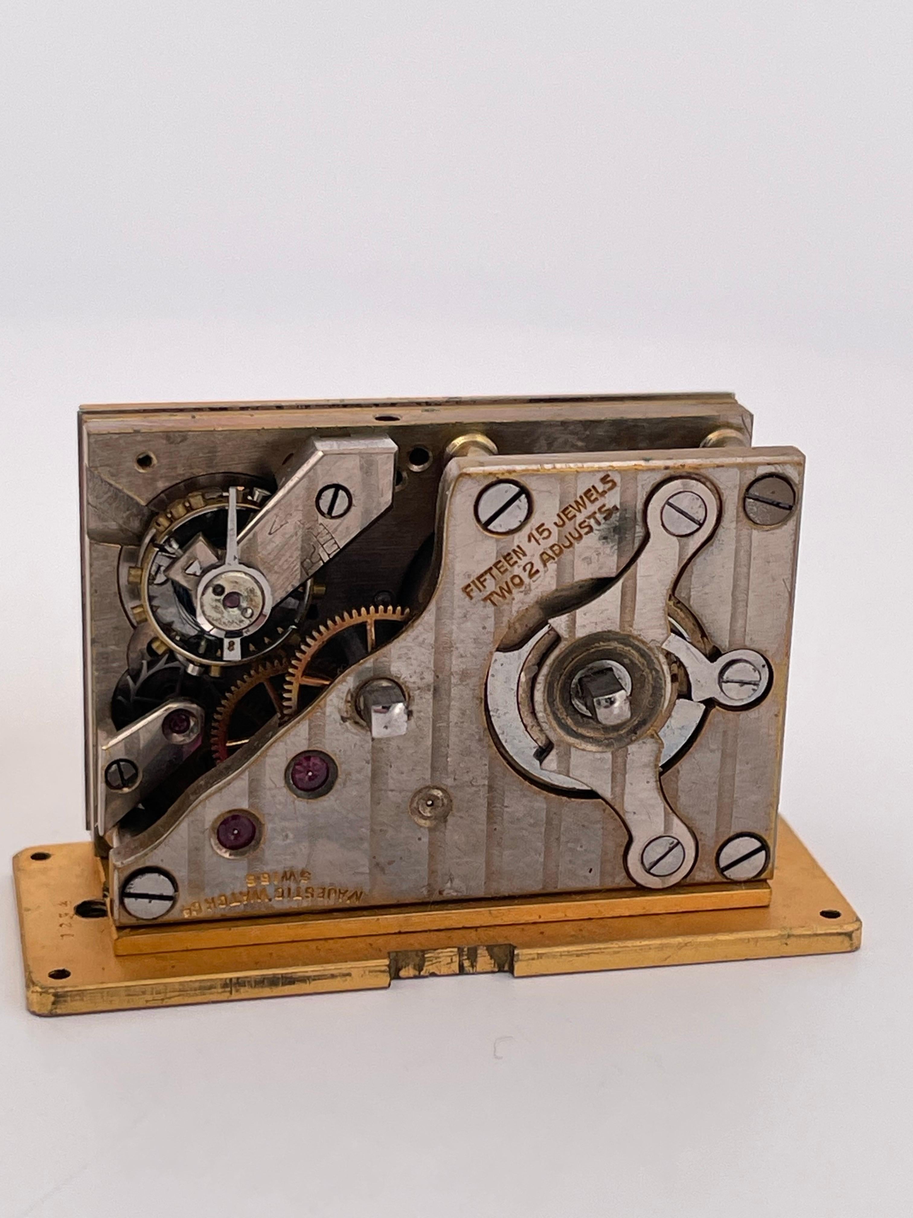 Vintage 18k Yellow Gold Cartier Table clock For Sale 7