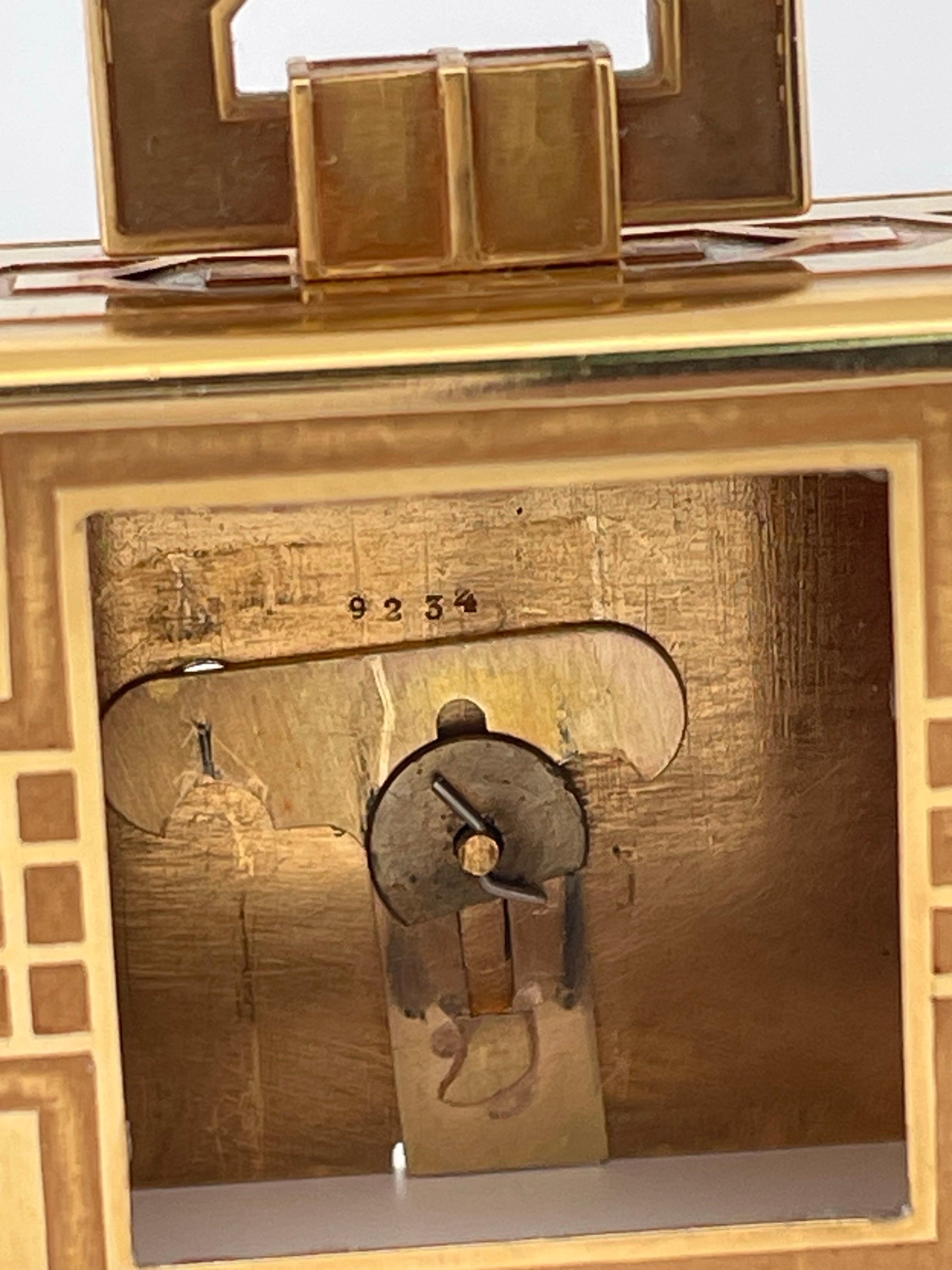 Vintage 18k Yellow Gold Cartier Table clock For Sale 4