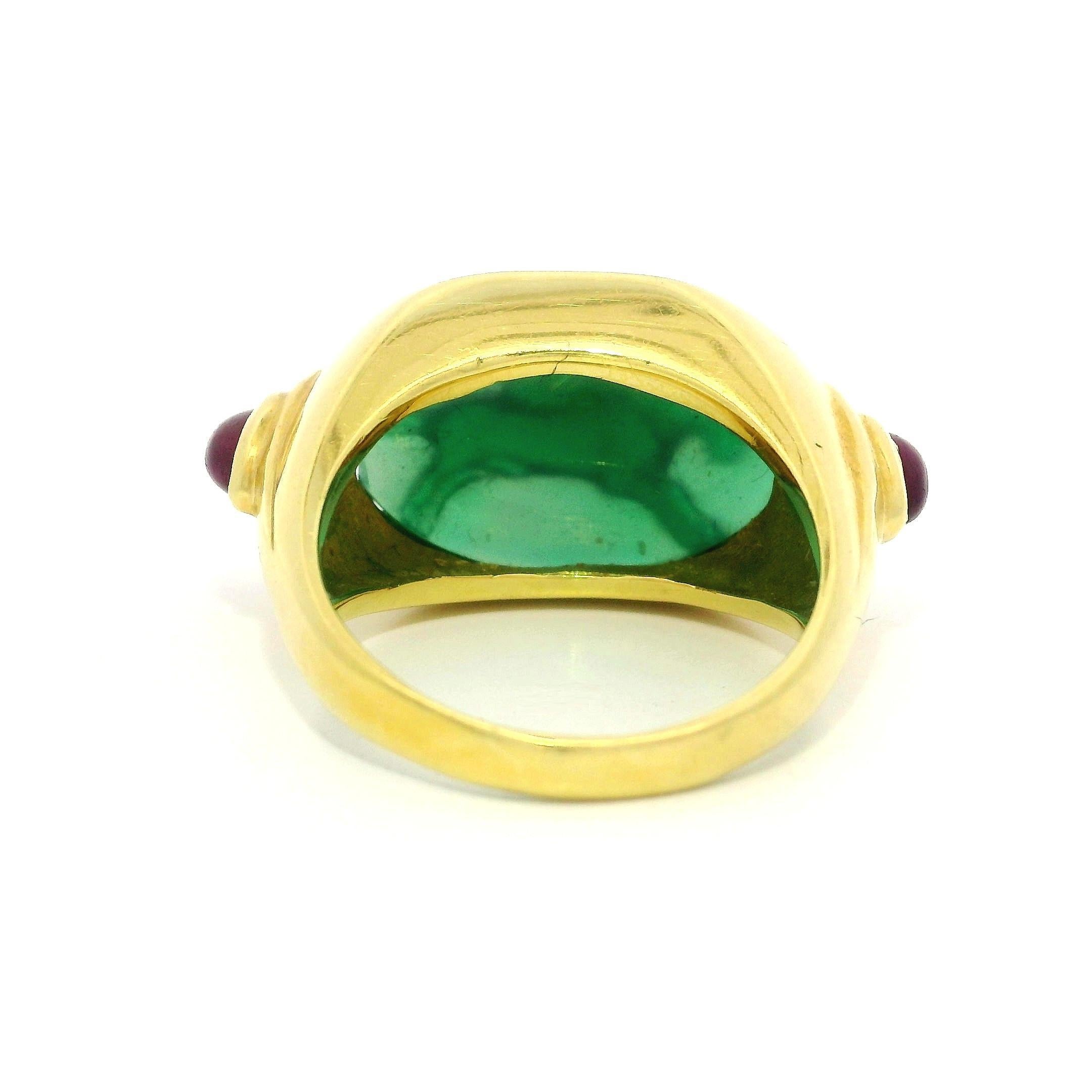 Vintage 18k Gelbgold geschnitzt Kamee Lünette Einhorn Chalcedon & Rubin Ring im Angebot 8