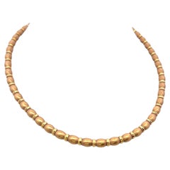 Vintage 18K Yellow Gold Chain Bead Necklace 33.2 Grams 16 Inch