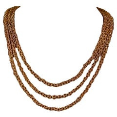 Vintage-Gliederhalskette aus 18 Karat Gelbgold mit Kette, um 1960