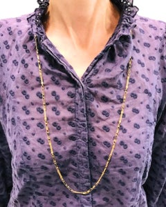 Vintage 18k Yellow Gold Chain Necklace 36” Long