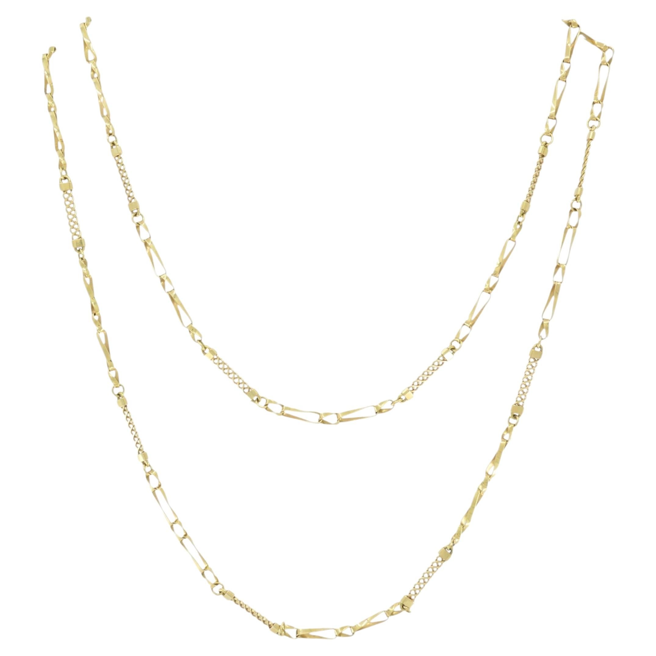 Vintage 18k Yellow Gold Chain Necklace 36” Long