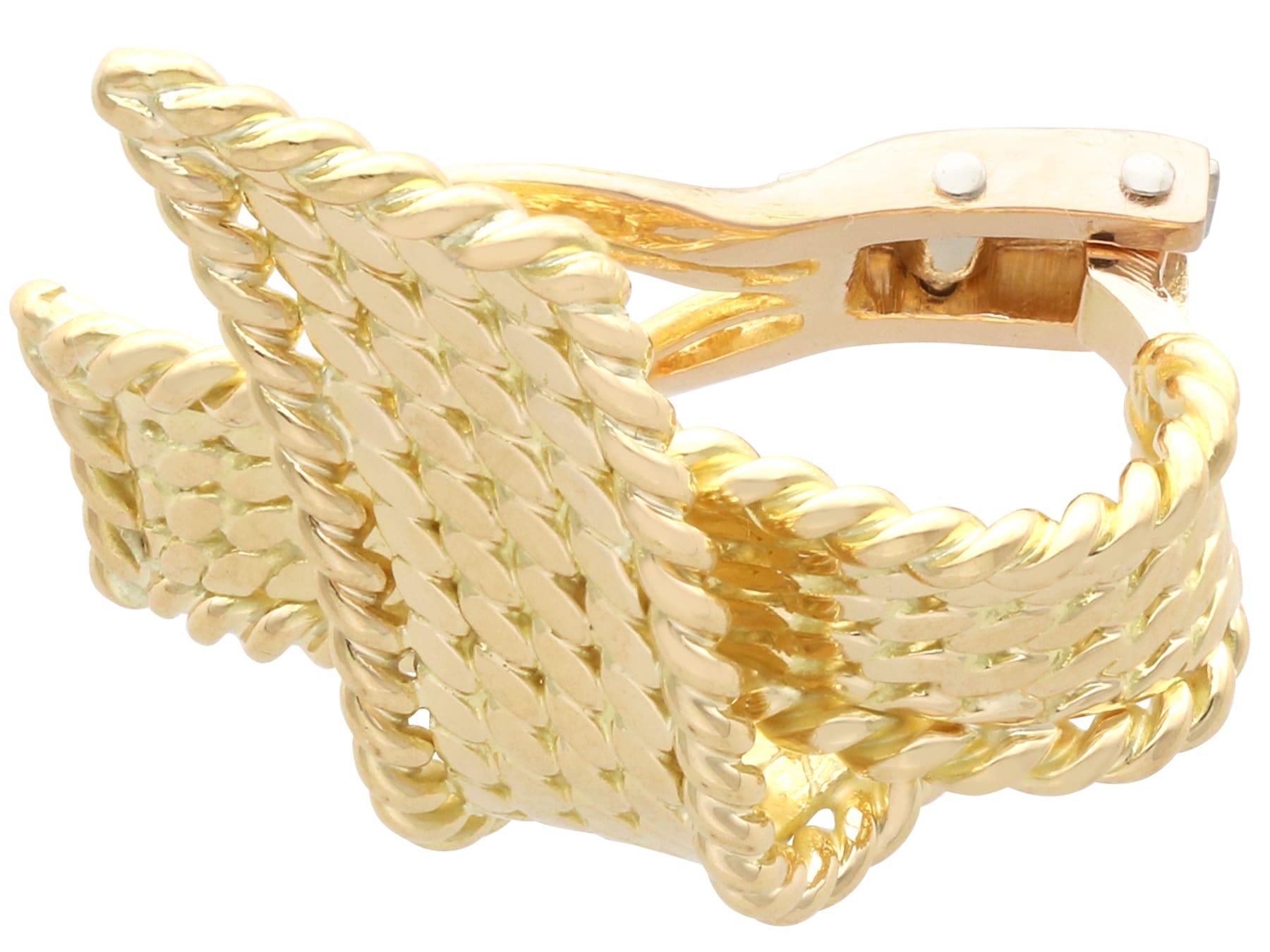 18 Karat Gelbgold Vintage Ohrclips von Mauboussin Französisch um 1950 für Damen oder Herren im Angebot