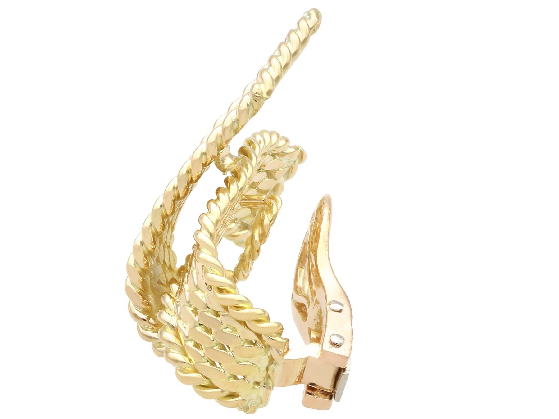18 Karat Gelbgold Vintage Ohrclips von Mauboussin Französisch um 1950 im Angebot 1
