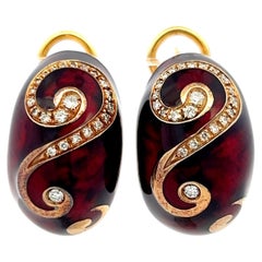 Vintage 18K Yellow Gold Clip On Earrings with 1 Carat Round H VS Diamonds