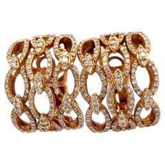 Orecchini vintage a clip in oro giallo 18 carati con diamanti rotondi da 1,75 carati, purezza SI