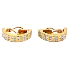 Boucles d'oreilles vintage à clip en or jaune 18 carats, serties de diamants de 5 carats, de qualité G-VS1