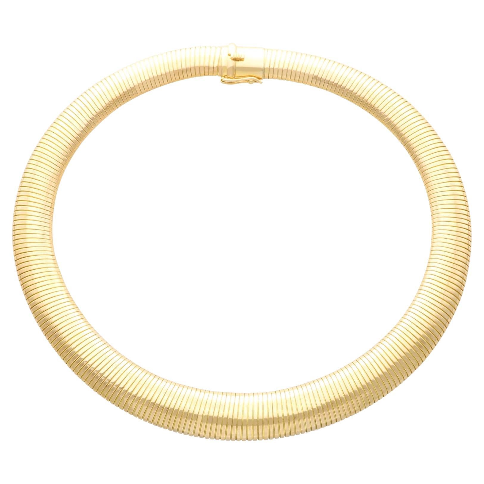 Halskette aus 18 Karat Gelbgold mit Kragen, Vintage, um 1950