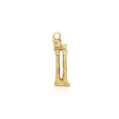 Vintage 18k Yellow Gold Collectible Greek Temple of Apollo Column Charm Pendant