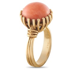 Anello vintage in oro giallo 18 carati con corallo MF19-062926