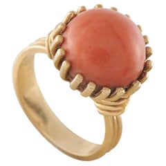 Anello vintage in oro giallo 18 carati con corallo MF19-062926