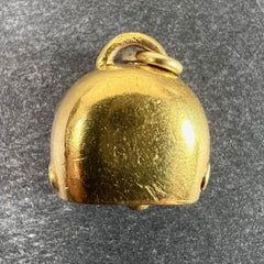 Vintage 18K Yellow Gold Cow Bell Charm Pendant