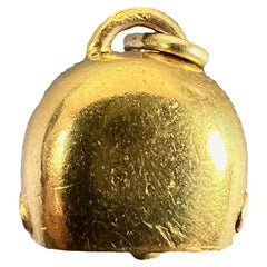 Vintage 18K Yellow Gold Cow Bell Charm Pendant