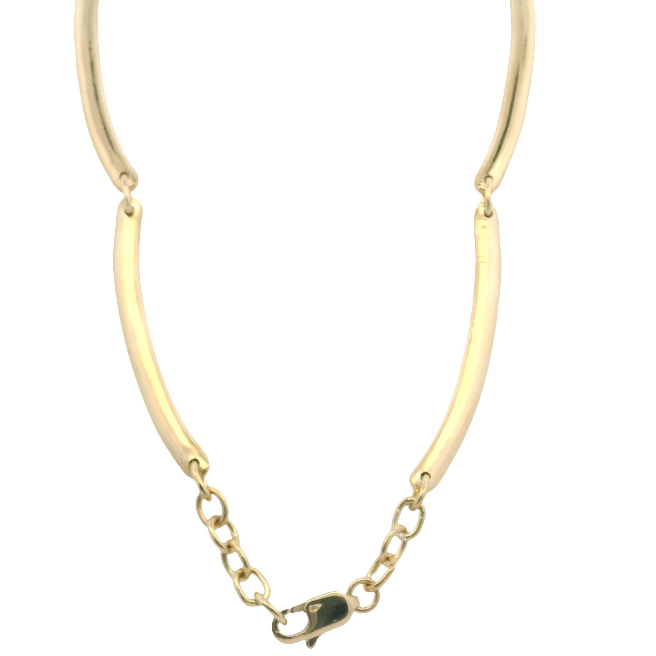 Collar vintage de eslabones curvados de oro amarillo de 18k Años 80 en venta 5