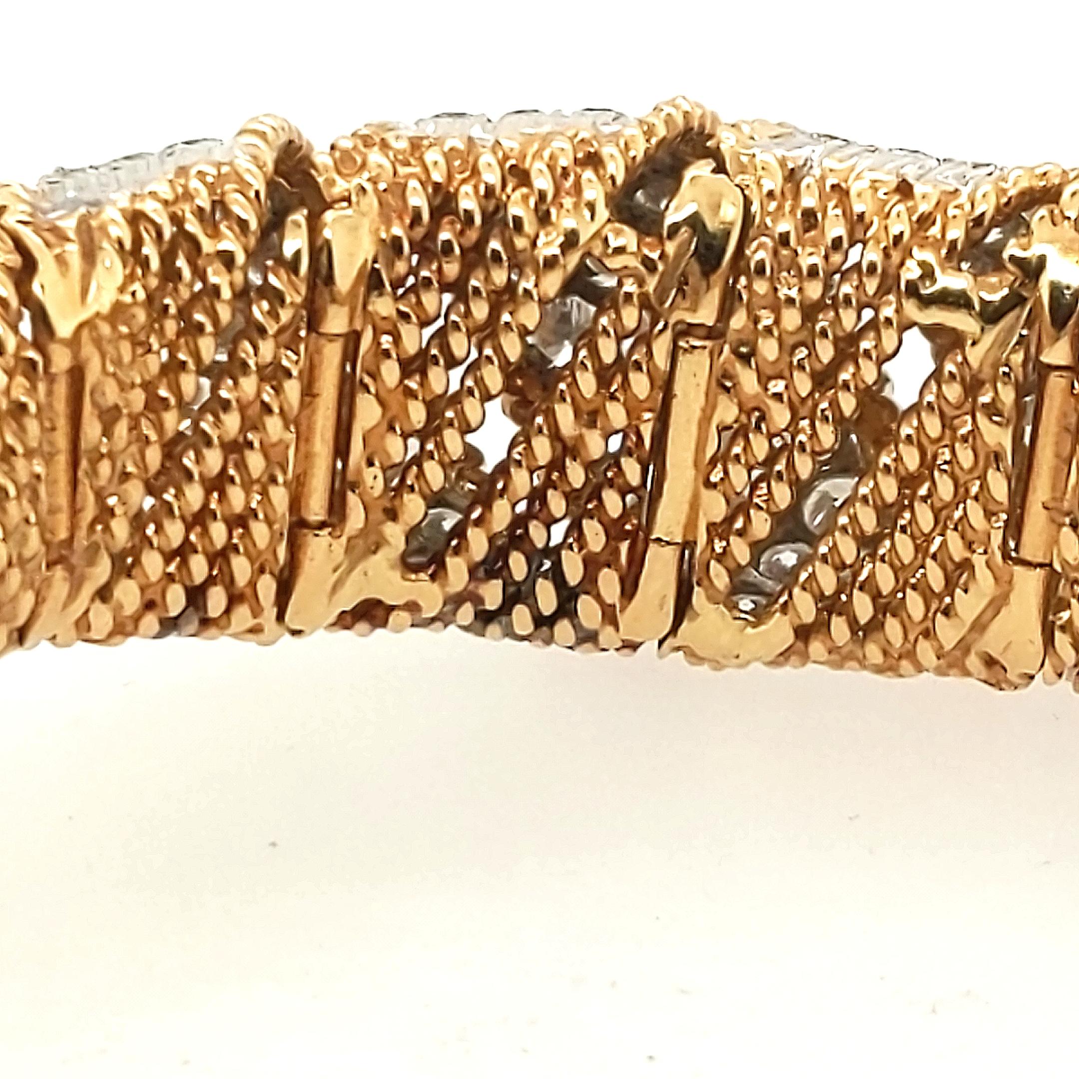 Vintage 18k Yellow Gold Diamond Bracelet with 8.85cttw of Diamonds 3