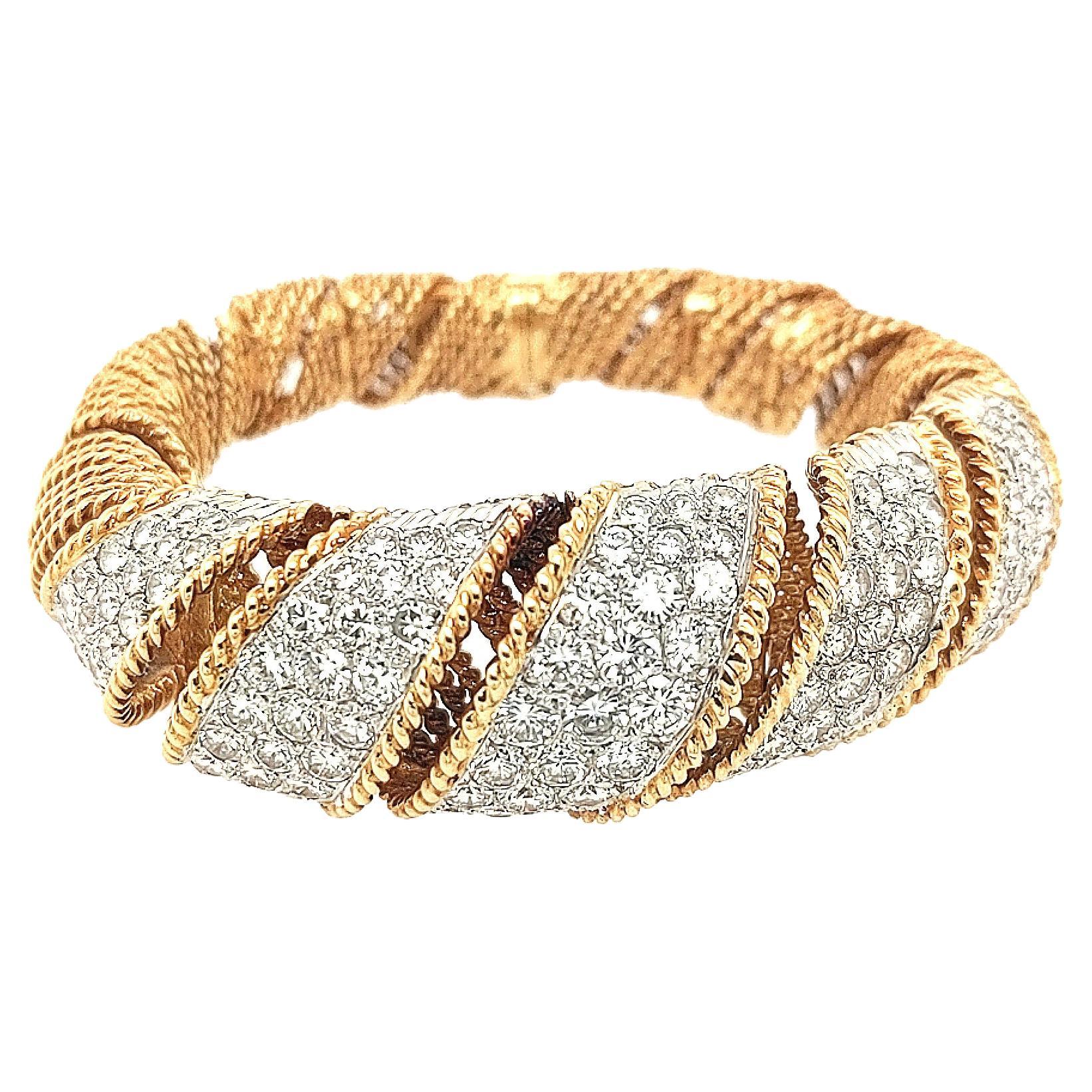 Vintage 18k Yellow Gold Diamond Bracelet with 8.85cttw of Diamonds