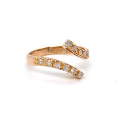 Vintage 18K Yellow Gold Diamond ByPass Ring - 0.48ct.