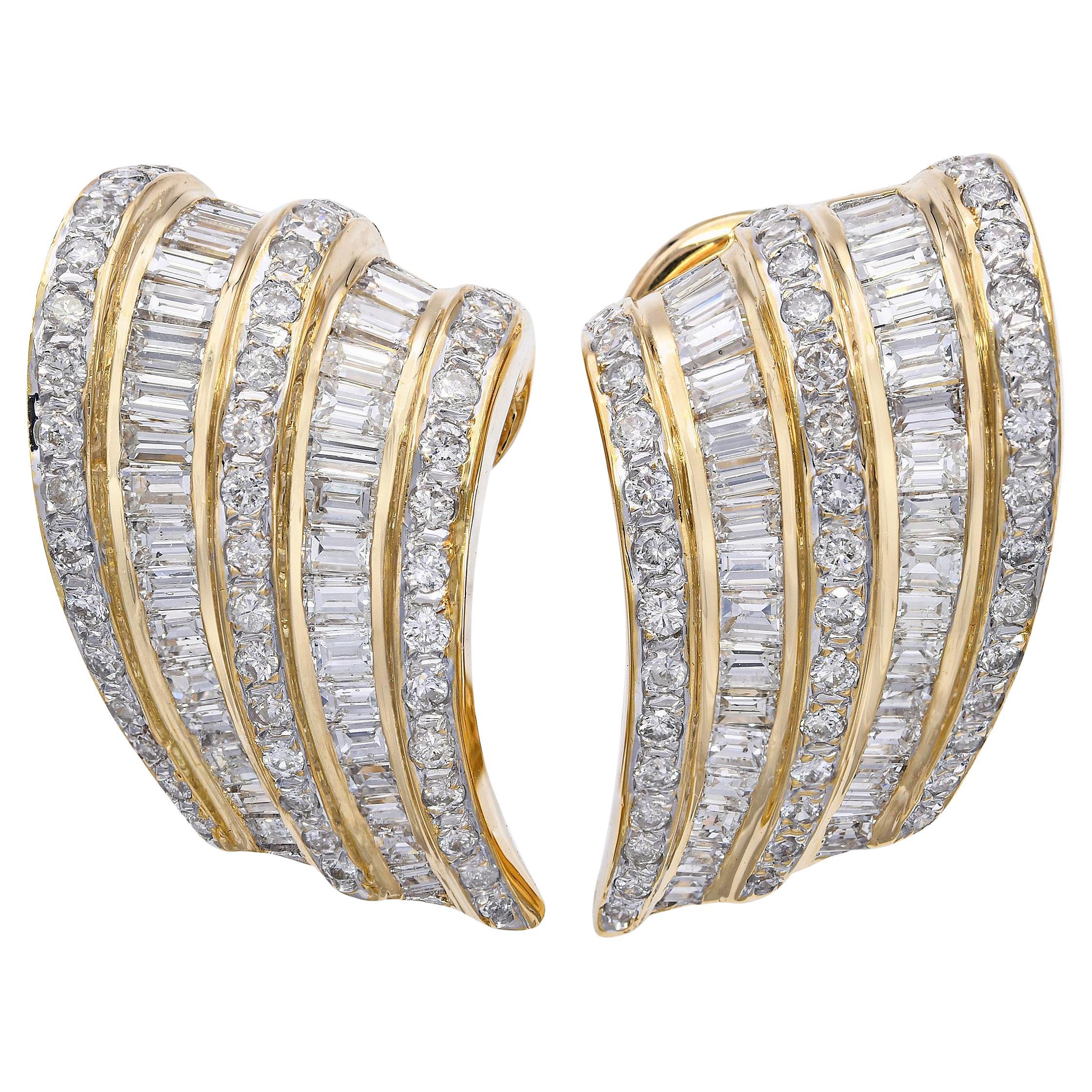 Vintage 18k Yellow Gold Diamond Earrings