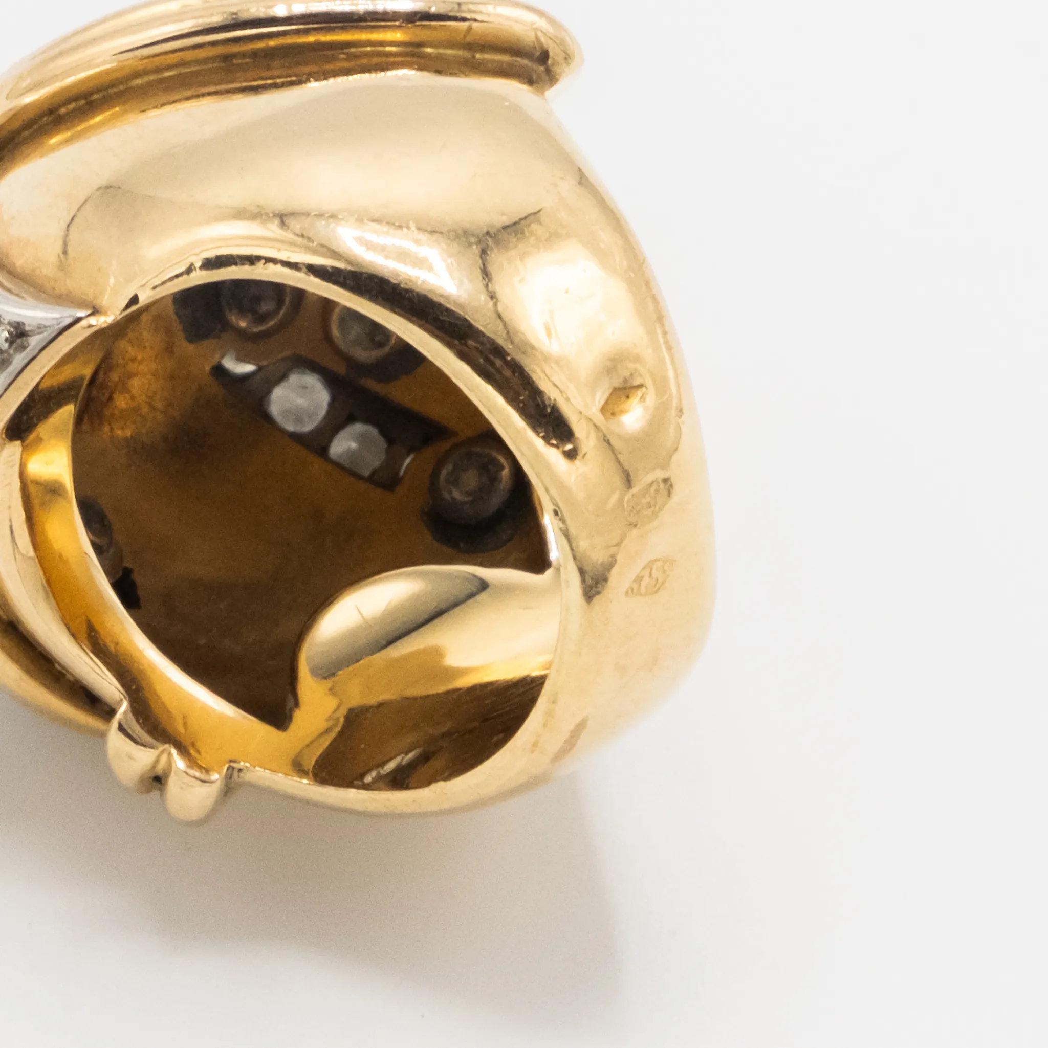 Anello a nodo in oro giallo 18 carati e diamanti d'epoca - anni '40 in vendita 7
