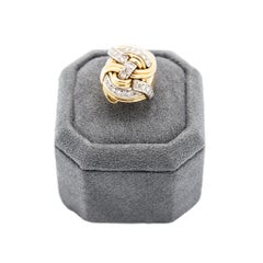 Vintage 18K Yellow Gold & Diamond Knot Ring – '40s