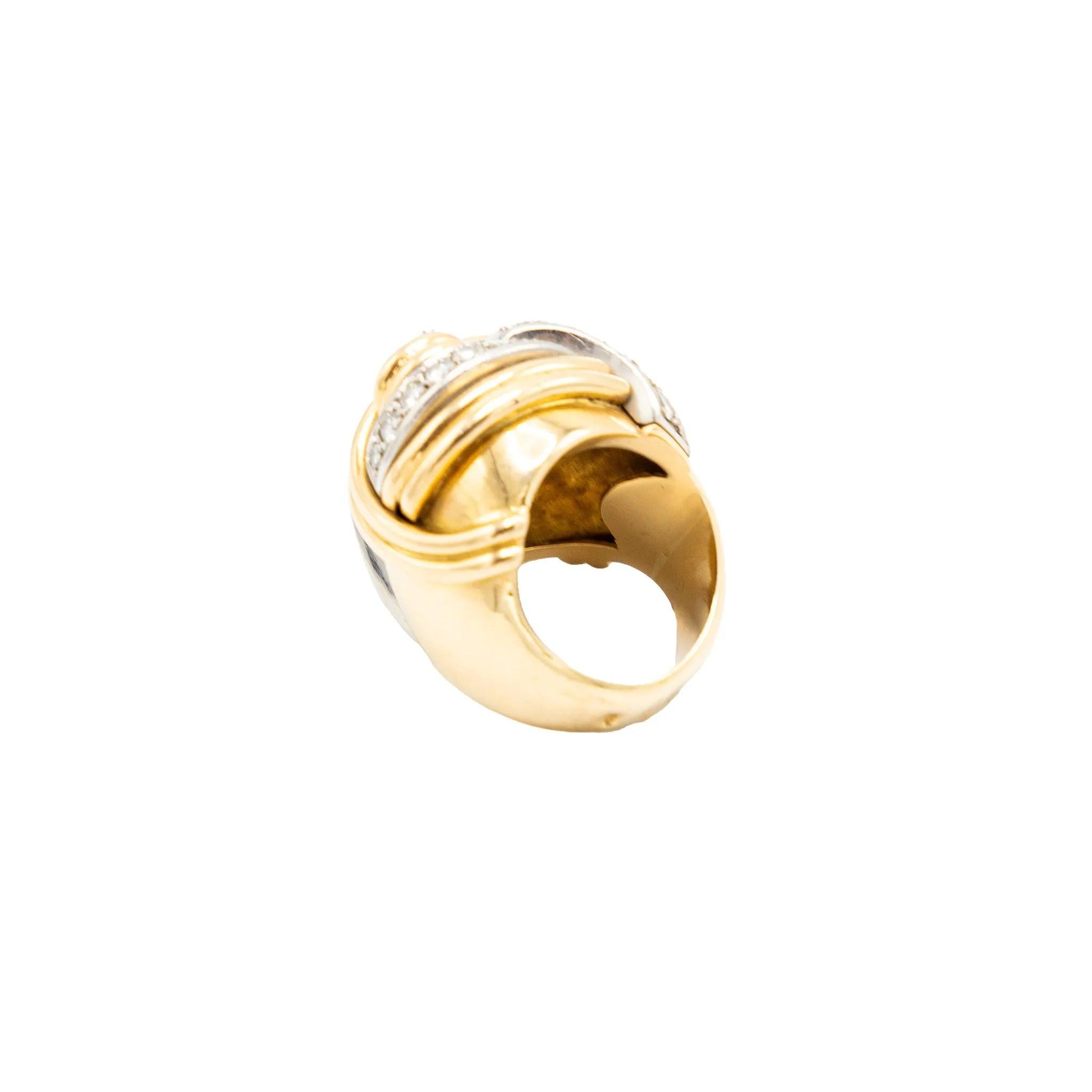 Anello a nodo in oro giallo 18 carati e diamanti d'epoca - anni '40 in vendita 3