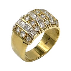Vintage 18k Yellow Gold Diamond Ring, Circa 1985