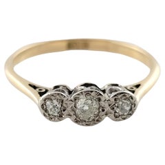 Vintage 18K Yellow Gold Diamond Ring Size 7.25 #15894